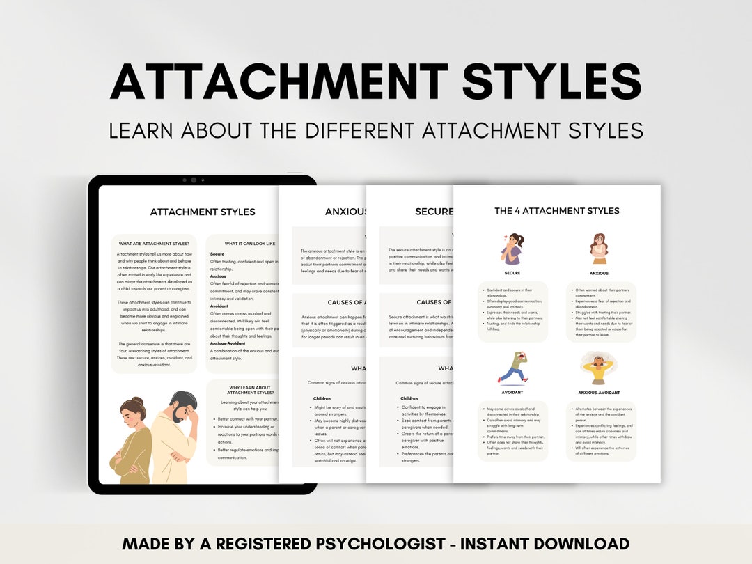 Attachment Styles Worksheets for Therapist or Counselor Four