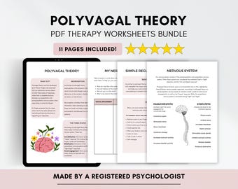 Polyvagal Theory Worksheets: Stress Response & Nervous System (PDF Digital Download)