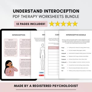 Interoception Worksheets: Emotional Regulation & Anxiety Coping (PDF Digital Download)