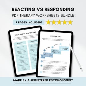Effective Communication Worksheets: Reacting vs Responding, Boundary Setting (Printable & Fillable)