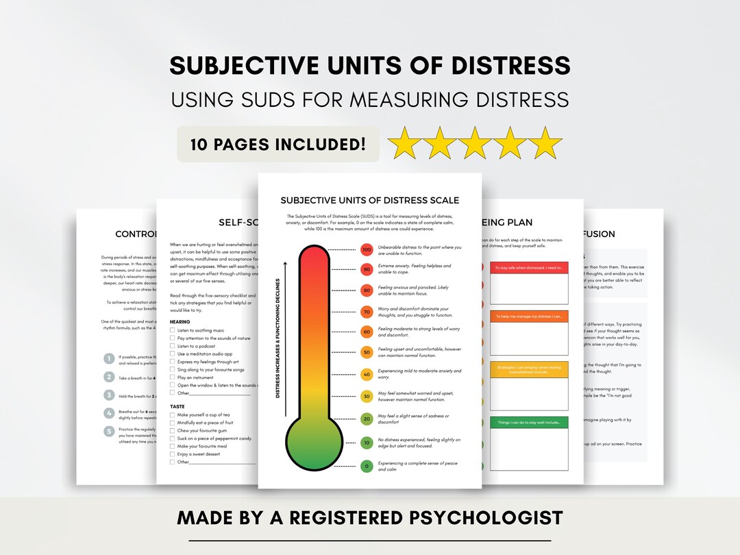 Suds Sheet.pdf SUDS Anxiety Worksheets: Therapist Cognitive Defusion Resource (PDF ...