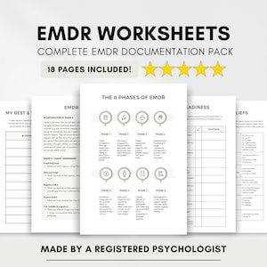 Pacchetto di schede di lavoro per la terapia EMDR per la gestione del trauma e del disturbo da stress post-traumatico (download digitale in PDF)