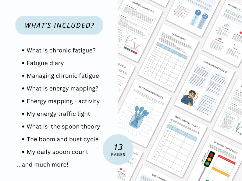 Chronic Fatigue Therapy Worksheets with Fatigue Diary