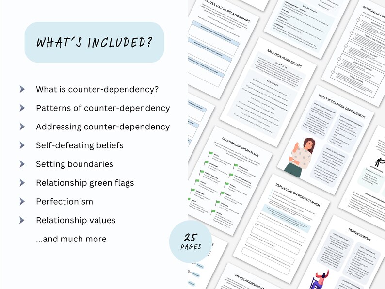 Avoidant Attachment Workbook for Managing Counter Dependency