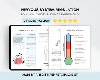 Nervous System Regulation Worksheets: Polyvagal Theory, Somatic Exercises (PDF Digital Download)