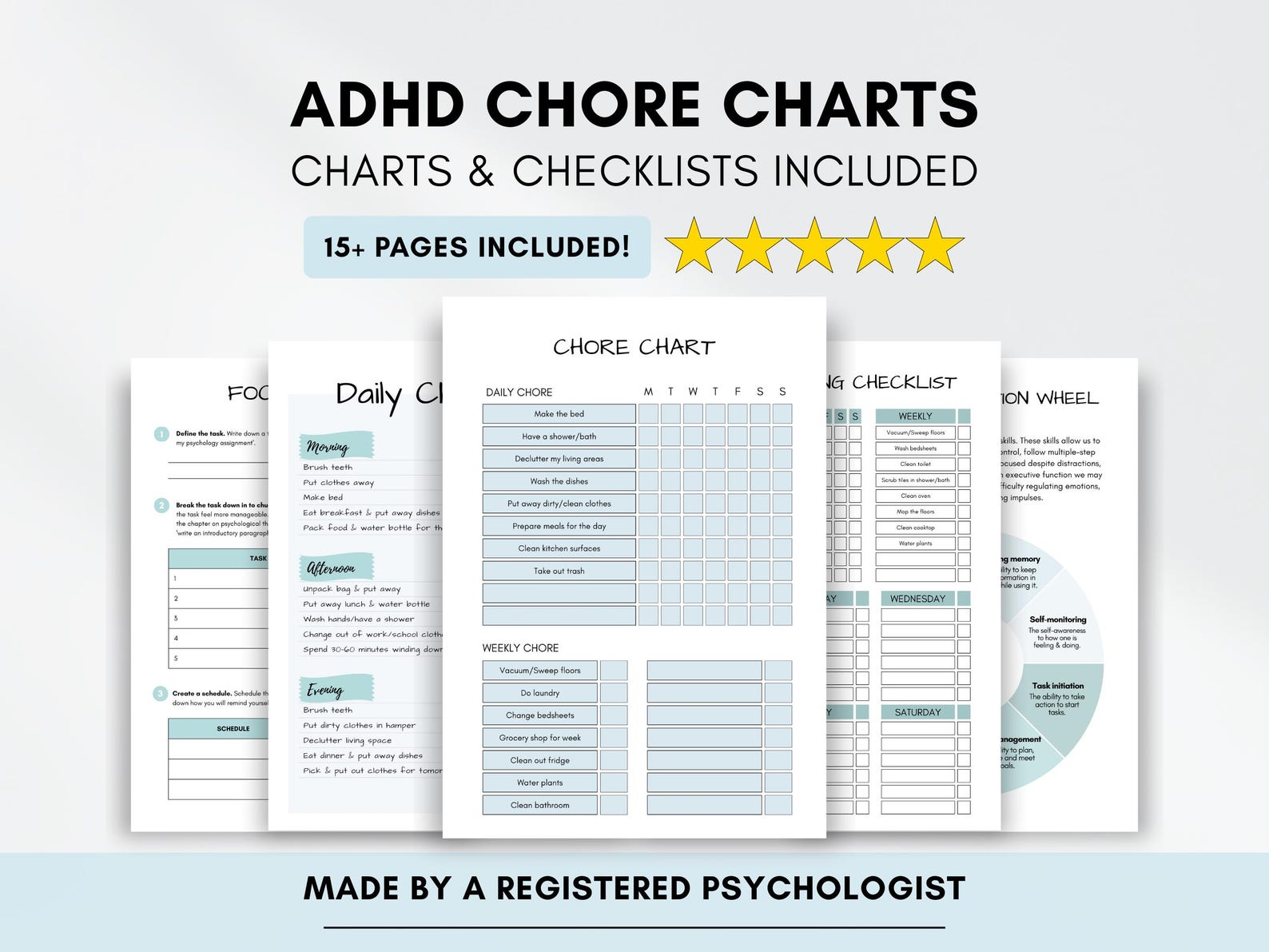 ADHD Chore Chart and Checklist Bundle: Teens & Adults (printable ...