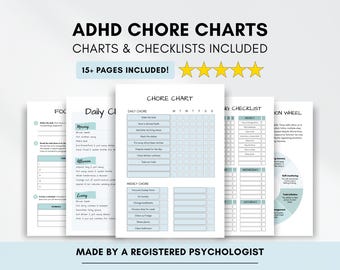 ADHD Chore Chart and Checklist Bundle: Teens & Adults (Printable/Fillable)