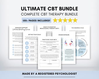 CBT Worksheets Mega Bundle with Therapist & Counselor Therapy Resources (PDF Digital Download)
