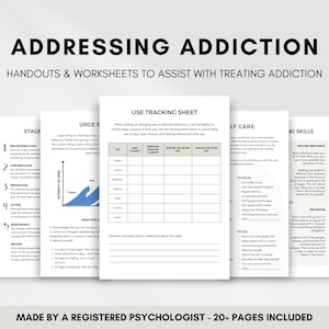 Addiction Therapy Education Worksheets for Overcoming and Treating Addictive Behaviours, Relapse Prevention & Finding Motivation for Change