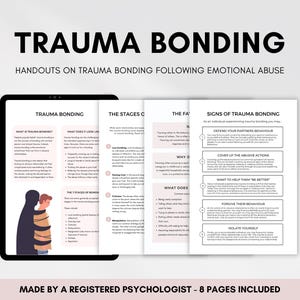 Trauma Bonding Therapy Worksheets for Managing Trauma, PTSD and ...