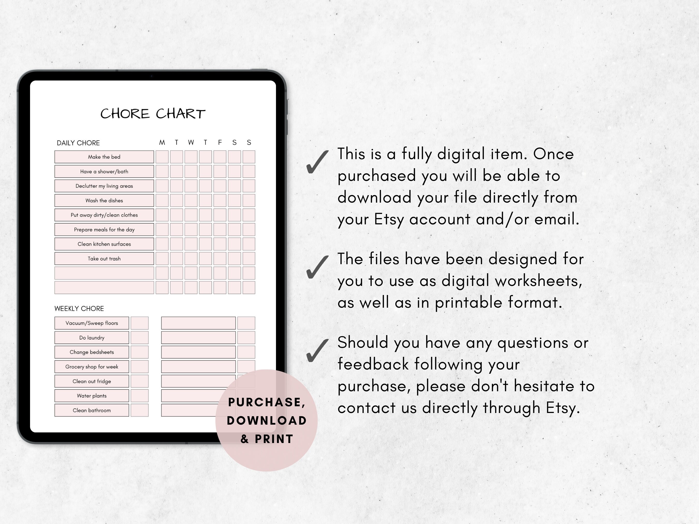 ADHD Chore Chart and Checklist Bundle, ADHD for Teens, Procrastination ...