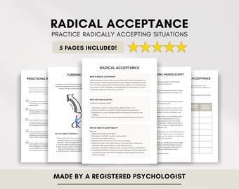 DBT Radical Acceptance Worksheets: Emotional Regulation Therapy (Digital Download)