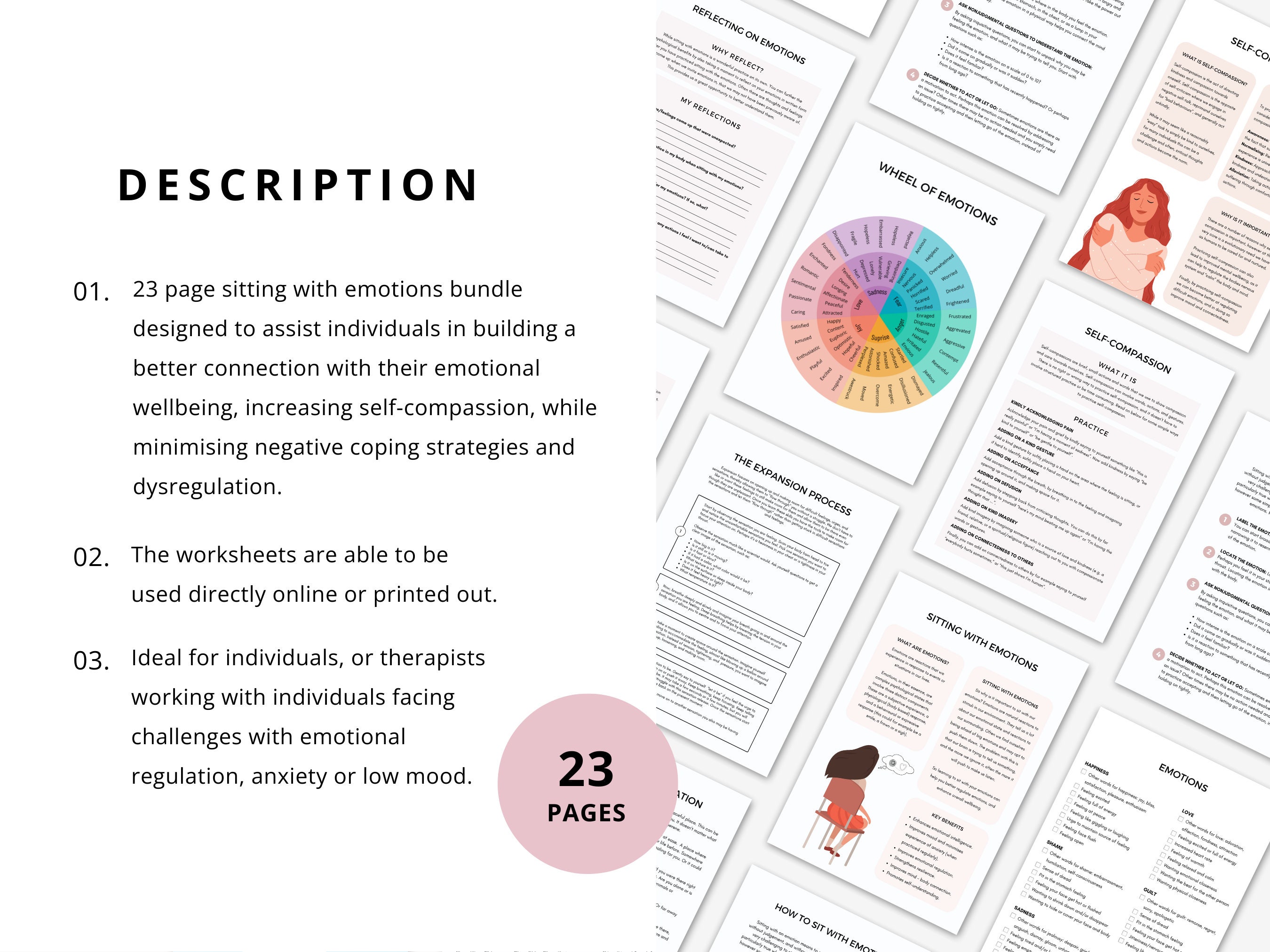 Emotions Regulation Worksheets Bundle: Coping Skills, Emotional ...