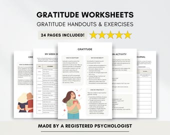 Gratitude Worksheets: Relationship Exercises & Gratitude Journal (PDF Digital Download)