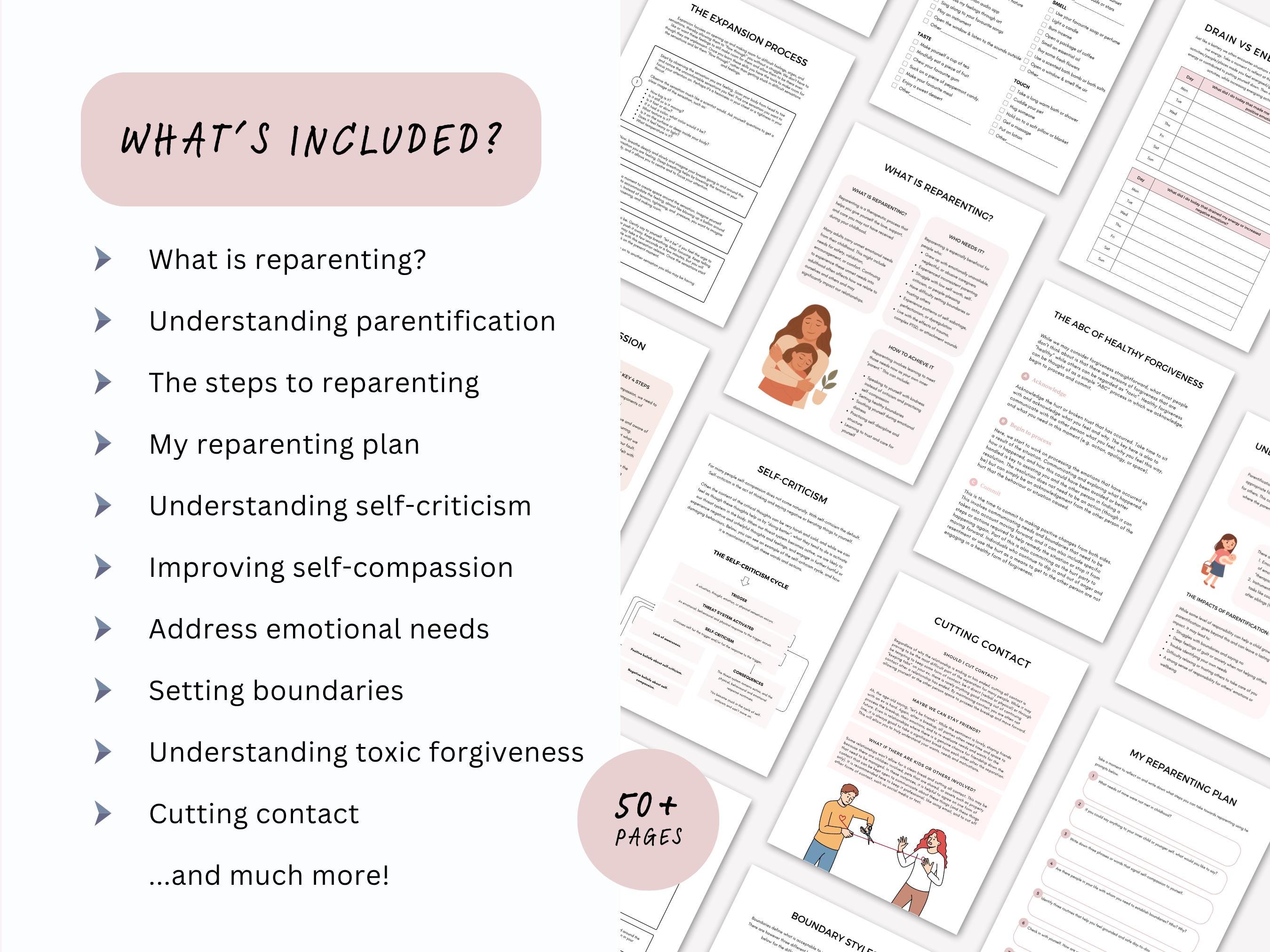 Inner Child Healing Therapy Worksheets With Reparenting, Healthy ...