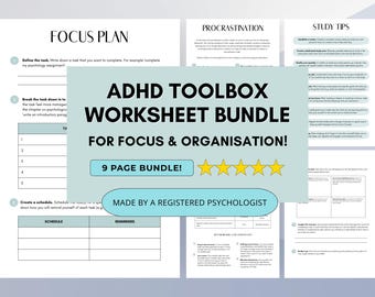 Hojas de trabajo para el TDAH en adultos y adolescentes para mejorar la concentración y la organización (Descarga digital en PDF)