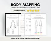 Body Mapping Therapy Worksheets to Better Manage Emotional Cues & Sensations (PDF Digital Download)