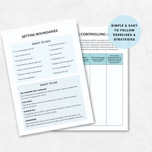 Boundaries Worksheet Bundle for Healthy Boundary Setting