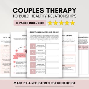Schede di lavoro sulla terapia di coppia con reazione vs risposta ed efficacia interpersonale (download digitale)