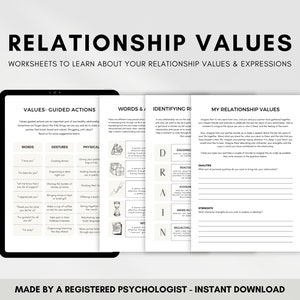 Relationship Values Exercises & Activities, Building Healthy Relationships and Effective Communication, Couples Counseling Therapy Resource