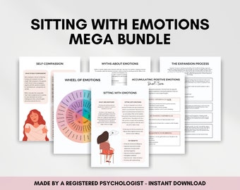 Sitting with Emotions Mega Bundle! Coping Skills Worksheets to Better Regulate Emotions, Emotional Awareness and Nervous System Regulation