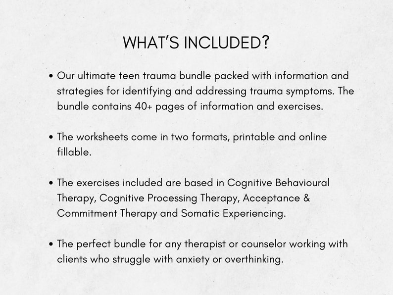 Trauma Coping Skills Workbook Bundle