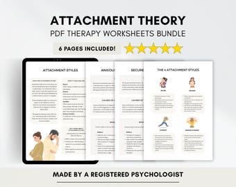 Attachment Styles Handout: Therapist Counselor Worksheets (PDF Printable/Fillable)