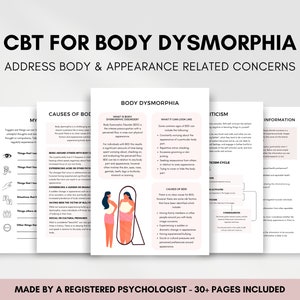 CBT für Körperdysmorphie Arbeitsblätter Bündel, Körperdysmorphie Therapie-Fragen zum Verstehen und Überwinden körperdysmorpher Störungen