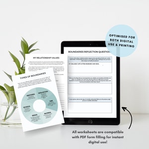 Boundaries Worksheet Bundle for Healthy Boundary Setting