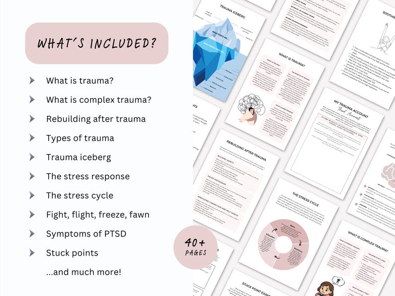 Complex Trauma Worksheets with Trauma Iceberg