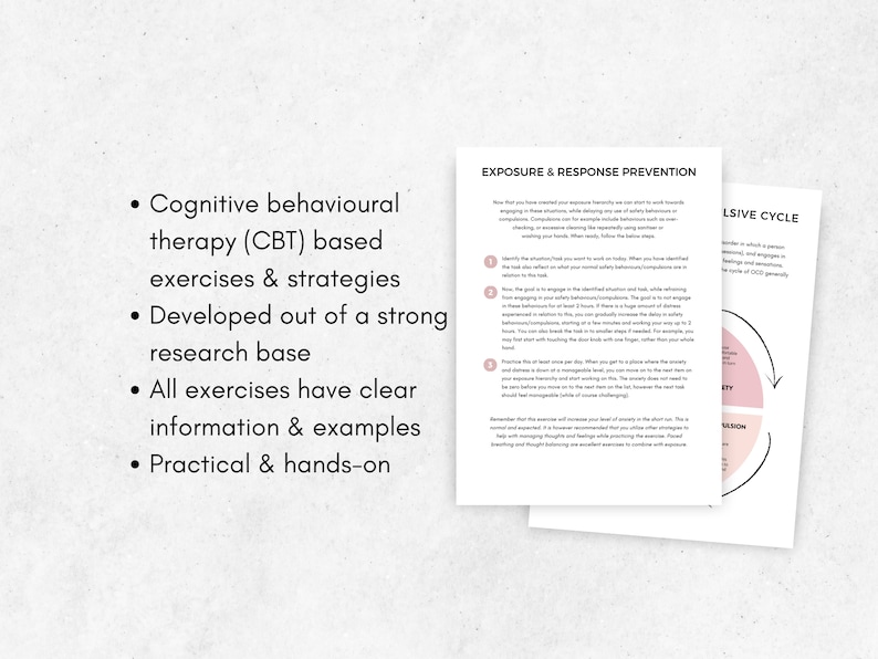 CBT for OCD Therapy Worksheets Bundle