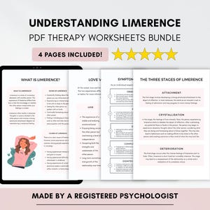 Limerence Therapy Education Handout for Therapist or Counsellor (PDF Digital Download)