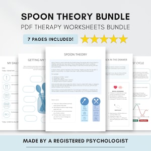 Spoon Theory Worksheets with Boom & Bust Cycle and Daily Spoon Count (PDF Digital Download)