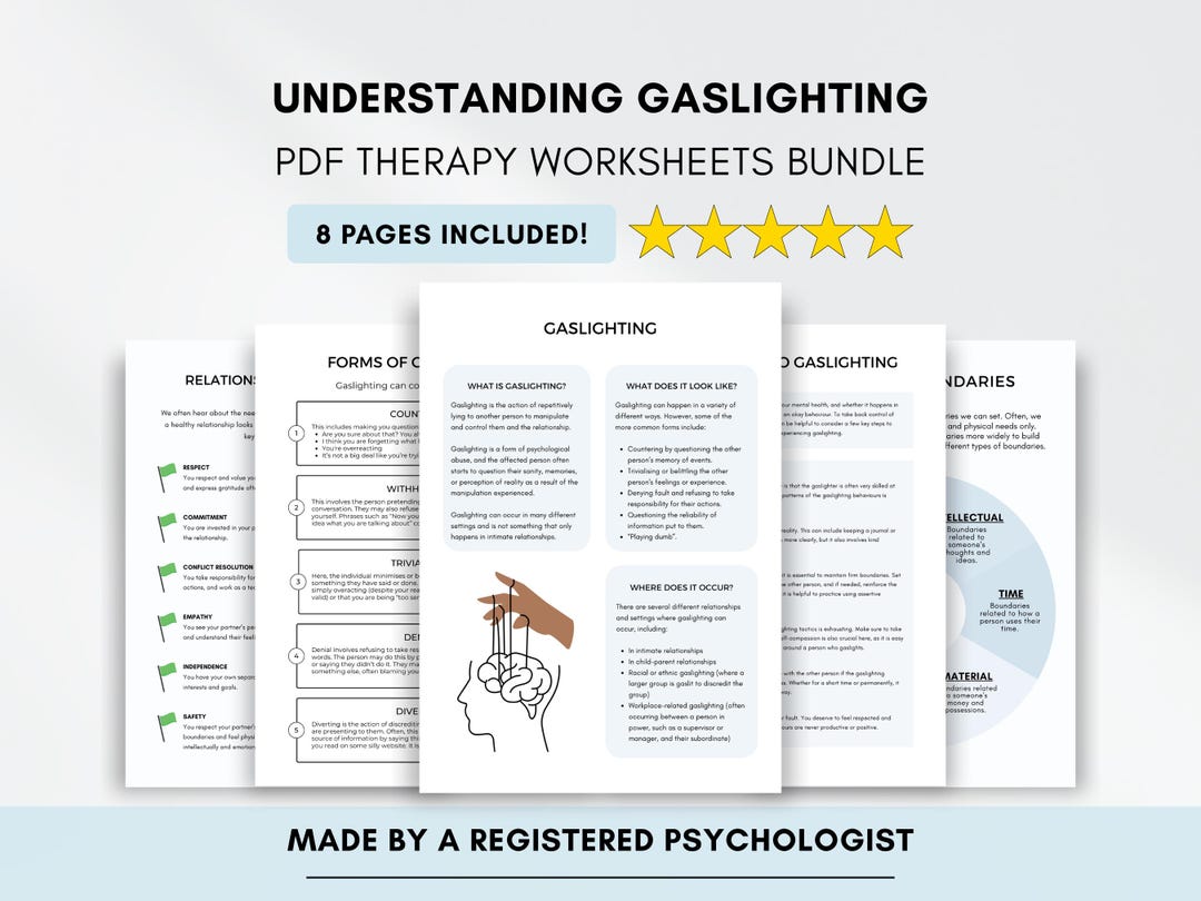 Manipulation Worksheet.pdf Gaslighting Psychoeducation Therapy Handout With Cycle of Abuse ...