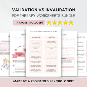 Paartherapie Arbeitsblatt-Bundle: Bestätigung, Gaslighting, Grenzen (digitaler Download)