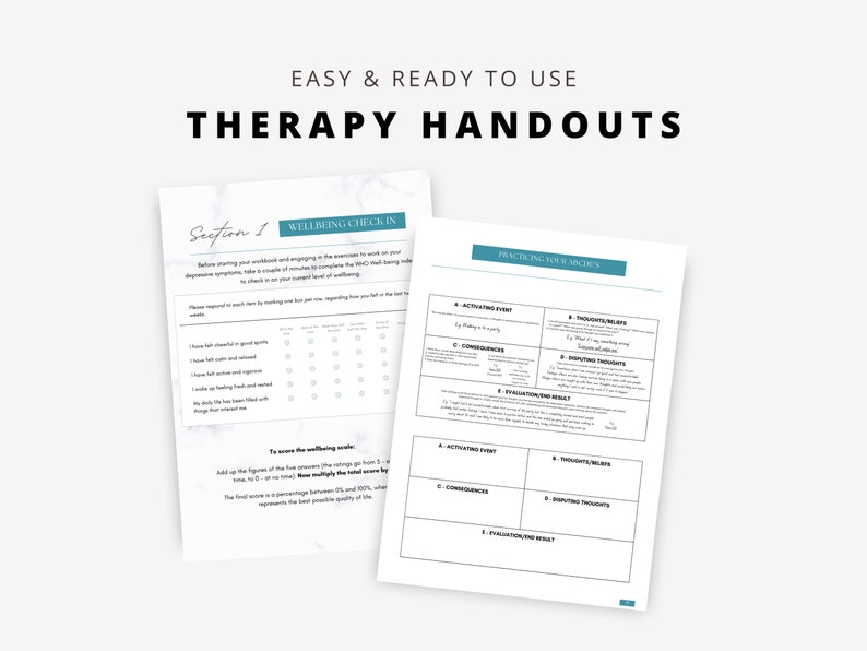 CBT Workbook Bundle for Overcoming and Managing Depressive Symptoms