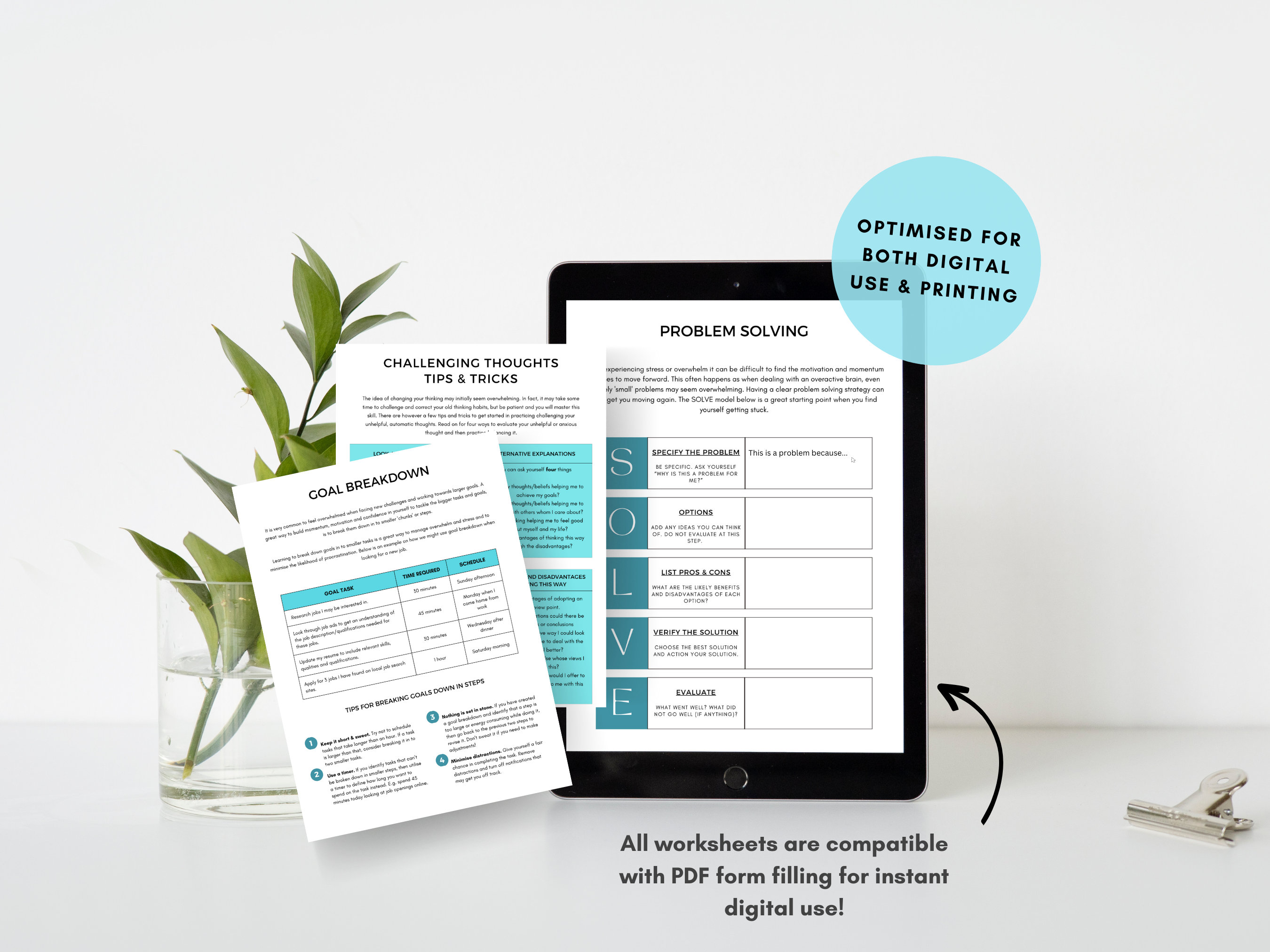 ADHD Worksheets Bundle for Adults &amp; Teens ADHD Planner Workbook ...