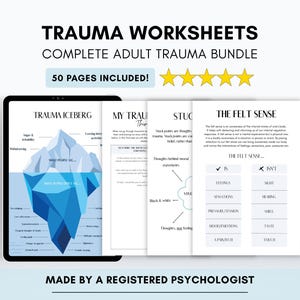 Adult Trauma Worksheets Mega Bundle: CBT, PTSD, Somatic Experiencing (Digital Download)
