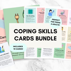Teen Anxiety Coping Skills Cards: Mindful Exercises (PDF Digital Download)