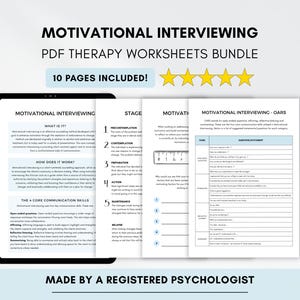 MI Therapy Toolbox: Motivational Interviewing Worksheets (PDF Digital Download)