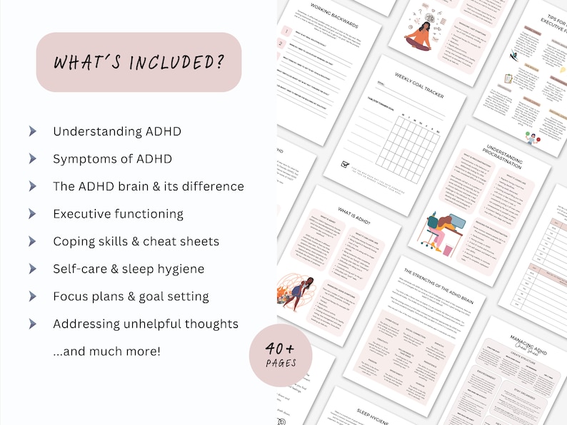 ADHD Worksheets for Teens: Executive Functioning & Coping Skills (PDF ...
