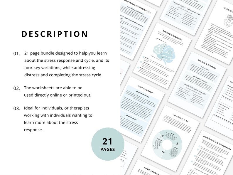 Stress Response Cycle Worksheets: Understanding Emotions (PDF Digital ...