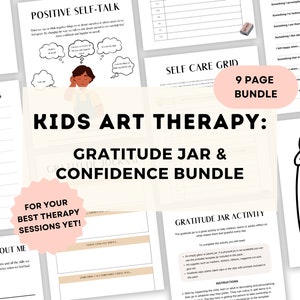 Kids Art Therapy Worksheets: Gratitude & Confidence (digital Download ...