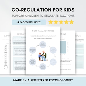 Coregulation Therapy Handout & Feelings Chart for Kids, Emotional Regulation (PDF Digital Download)