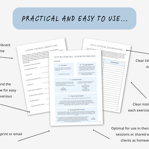 Anxiety Journal and Worksheets for Overthinking and Negative Thoughts