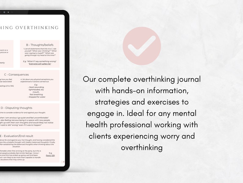 Overthinking Journal for Stress Management