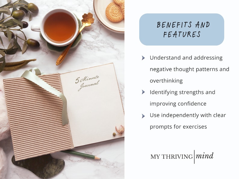 Anxiety Journal and Worksheets for Overthinking and Negative Thoughts