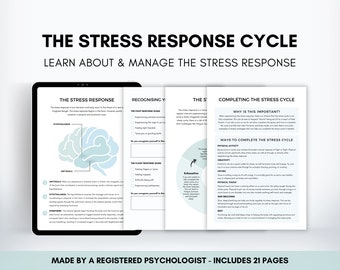 Stress Response Cycle Worksheets, Fight Flight Freeze Fawn Bundle for Understanding Emotions and Behaviour, Managing Overwhelm and Distress