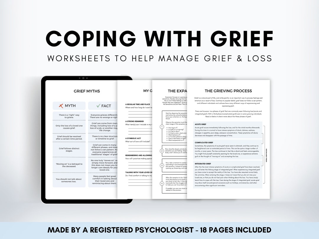 Grief Therapy Worksheets for Adults Coping Skills for Grief and Loss