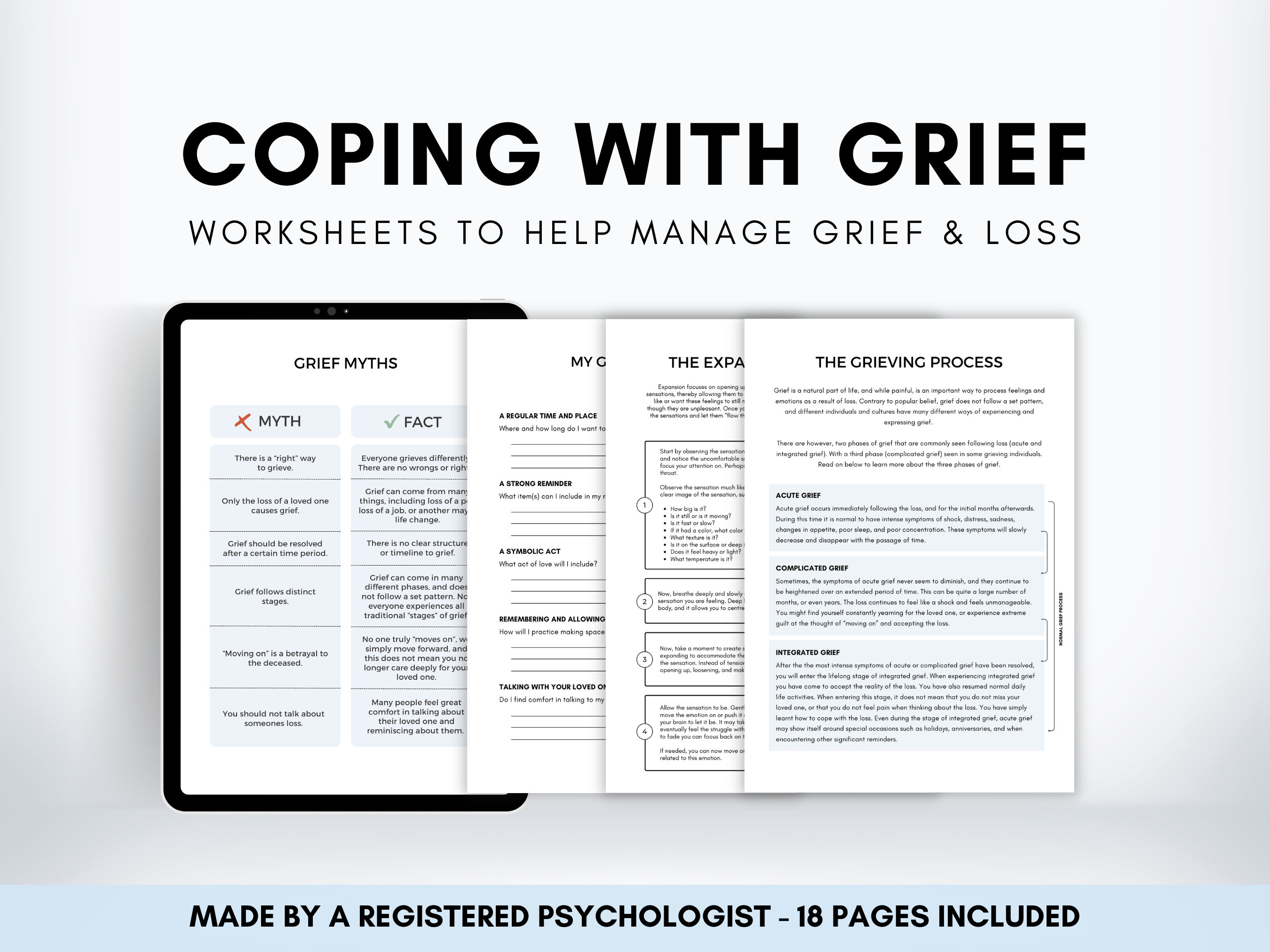 Grief Therapy Worksheets for Adults Coping Skills for Grief and Loss
